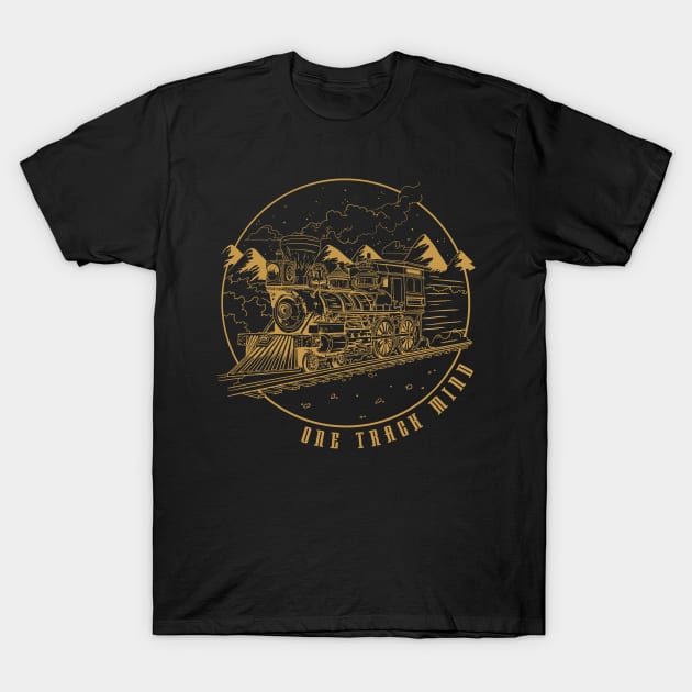 Railfan train one track mind train station T-Shirt by JayD World